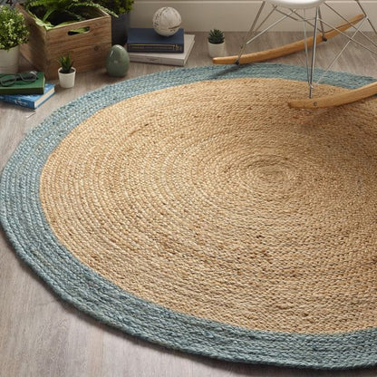 Jute Round Rug - IC-15281 / Blue